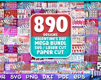 Super Huge Valentine's  Mega Bundle | Mega Valentine's Day  Laser Bundle | Mega Valentine's Day  SVG Bundle | 890 Mega Bundle SVG Designs