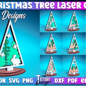 Christmas Tree Laser Cut SVG Bundle  | Christmas Laser Cut SVG Design | CNC Files