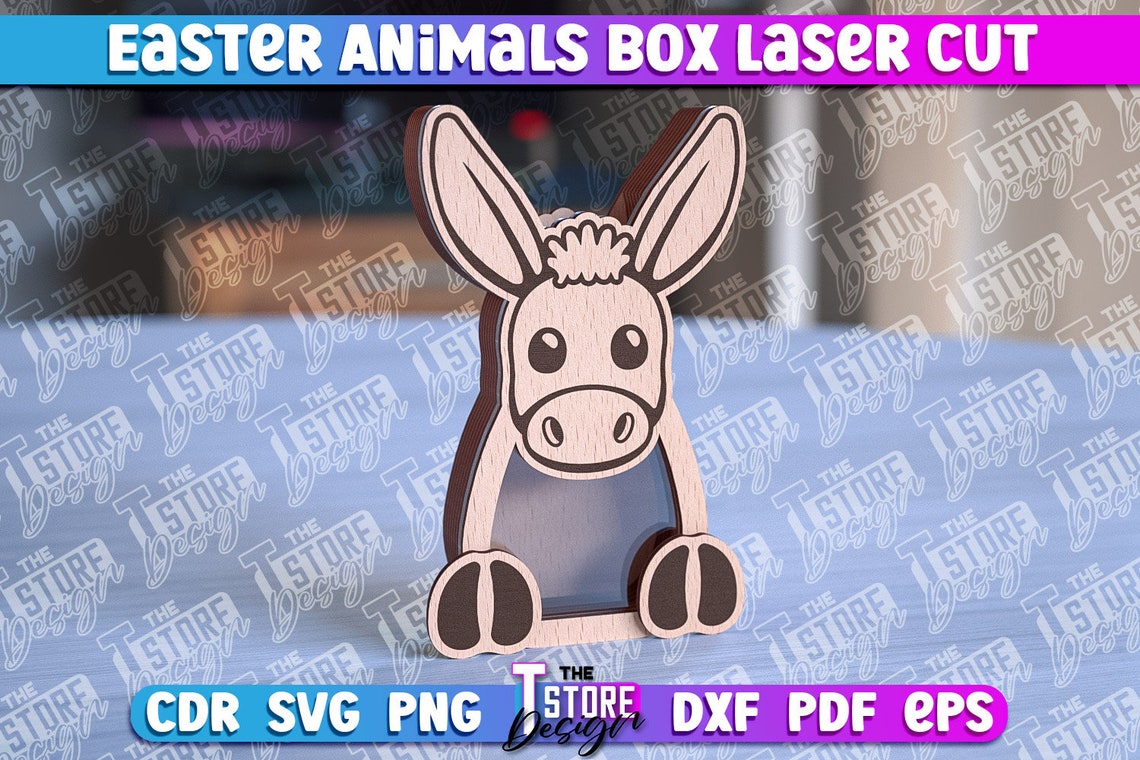 Easter Animals Box Laser File for Cutting | Personalized Easter Animals ...