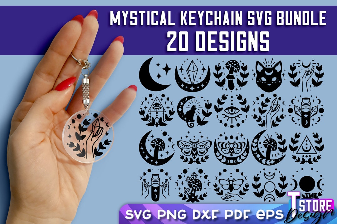 Mystical Keychain SVG Bundle | Magic Keychain SVG Design - Etsy
