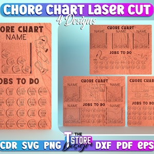 Chore Chart Laser Cut SVG Bundle | Chore Chart SVG Design | Laser Cut Files | CNC Files