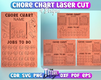 Pacote de gráficos de tarefas SVG cortados a laser | Design de gráficos de tarefas SVG | Arquivos cortados a laser | Arquivos CNC