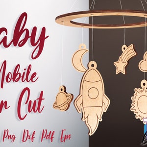 Baby Mobile SVG Laser Cut Bundle Baby Mobile SVG Design Laser Cut Files image 5