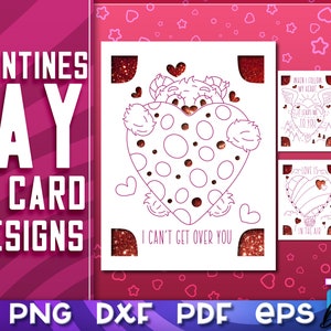 Tarjeta de alegría del día de San Valentín SVG Bundle / Corte de papel / Diseño de citas de amor