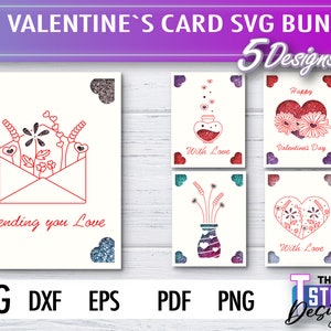 Joy Valentine's Day Card SVG Bundle / Paper Cut / Love Quotes Design