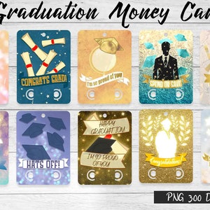 Graduación Día de la Madre Tarjeta de dinero PNG Paquete / Titular de dinero Archivos de corte / Diseño de graduación / Graduación 2023 Paquete