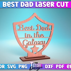Best Dad Laser Cut SVG Bundle Award Trophy SVG Design Laser Cut Files zdjęcie 5