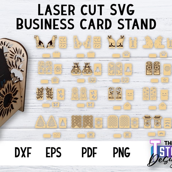 Business Card Holder SVG | Laser Cut Bundle | CNC Files