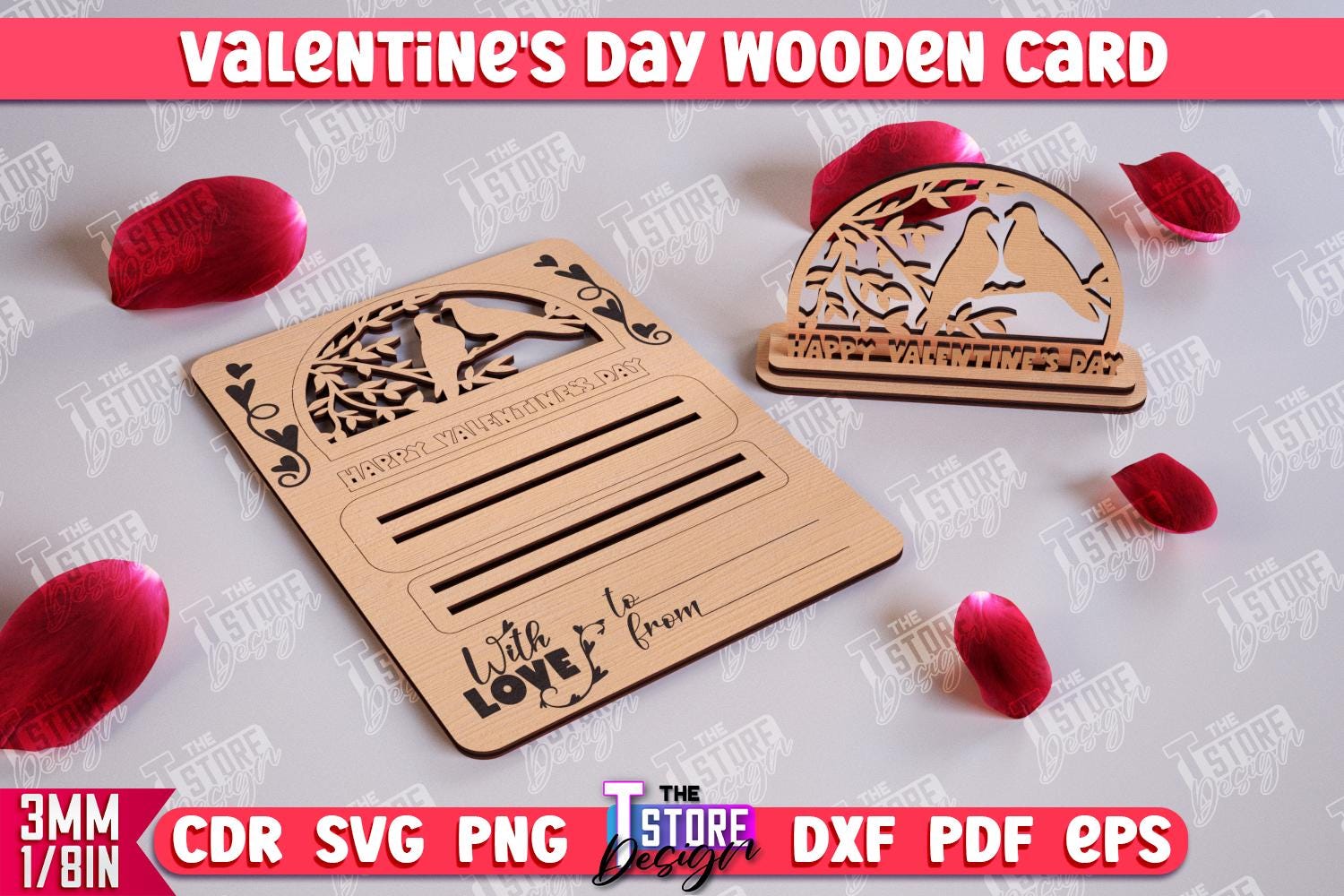 Valentine's Day Wooden Card Laser Cut Bundle, 3d Valentines Day Pop up ...
