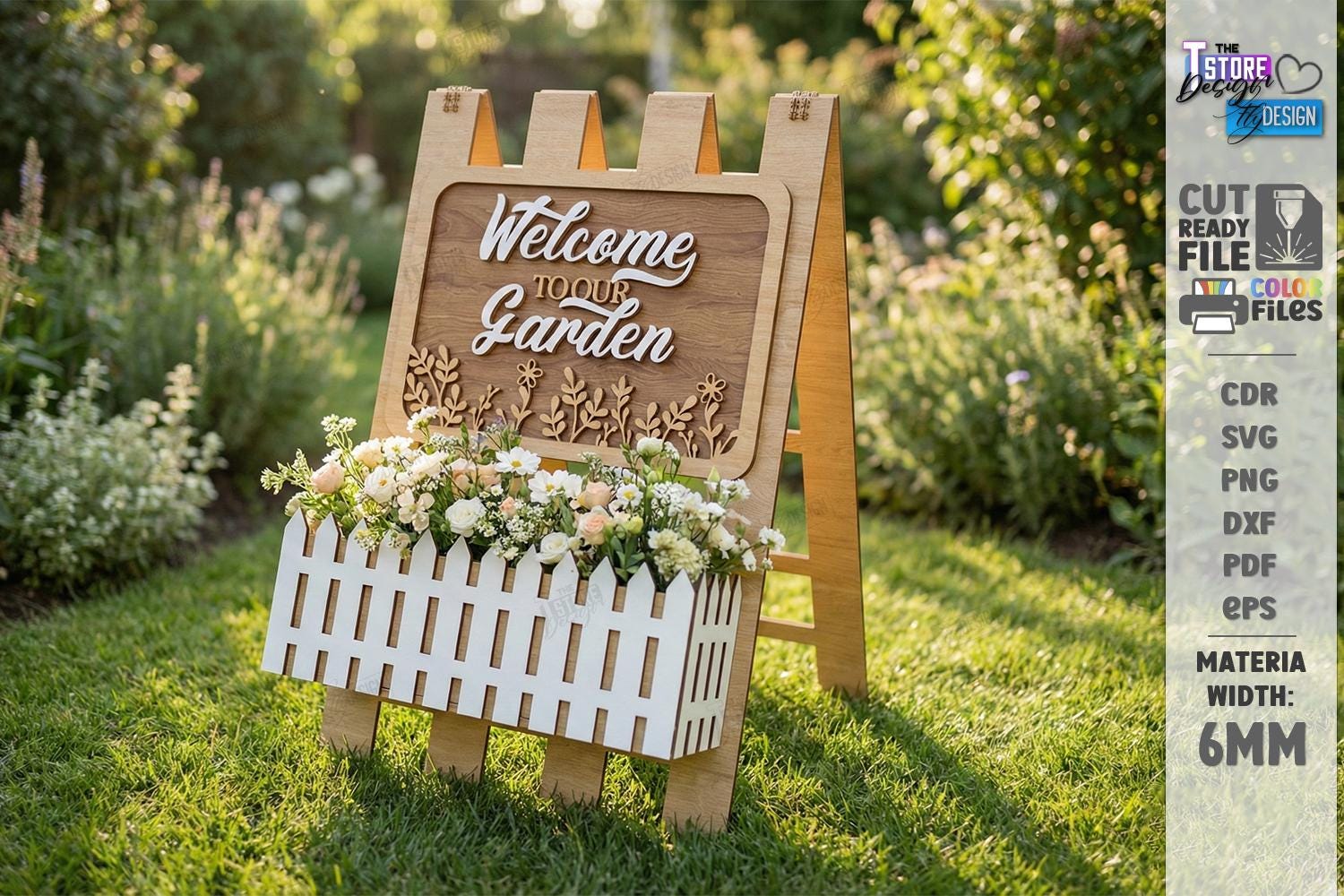 3d A-frame Welcome Signs Laser Cut Bundle, Garden Standing Sign Svg ...