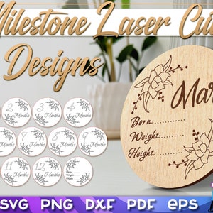 Milestone diseña paquete de corte láser / paquete SVG de corte láser / archivos CNC