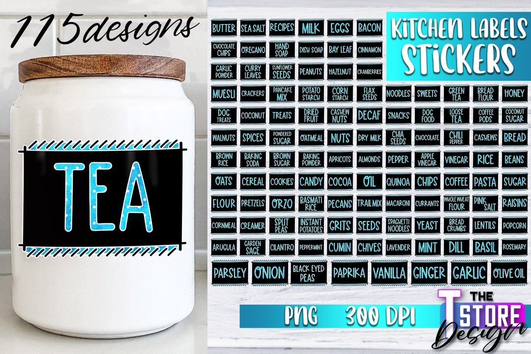 Kitchen Labels Stickers Kitchen PNG Design PNG Stickers V.2 - Etsy