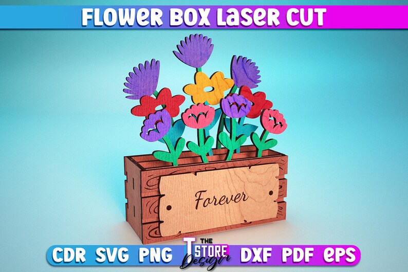 Flower Box Laser Cut SVG Bundle | Flower Bouquet Box SVG Design | Laser ...