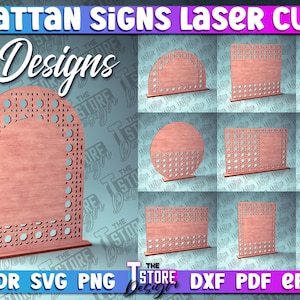 Rotanborden Lasergesneden bundel | Rotan Laserontwerp voor thuis | Rotan welkomstborden Lasergesneden SVG-bundel | CNC-bestanden