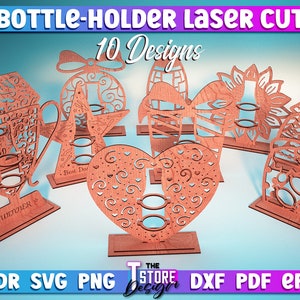Bottle Holder Laser Cut Bundle | Bottle Holder SVG Design | Laser Cut Files