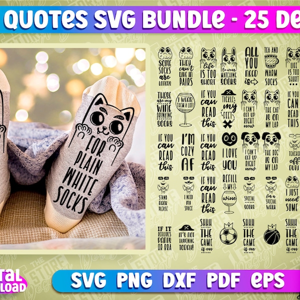 Socks Quotes SVG Bundle | Socks Design  | Funny Quotes SVG Design | Funny Socks Design | Socks SVG