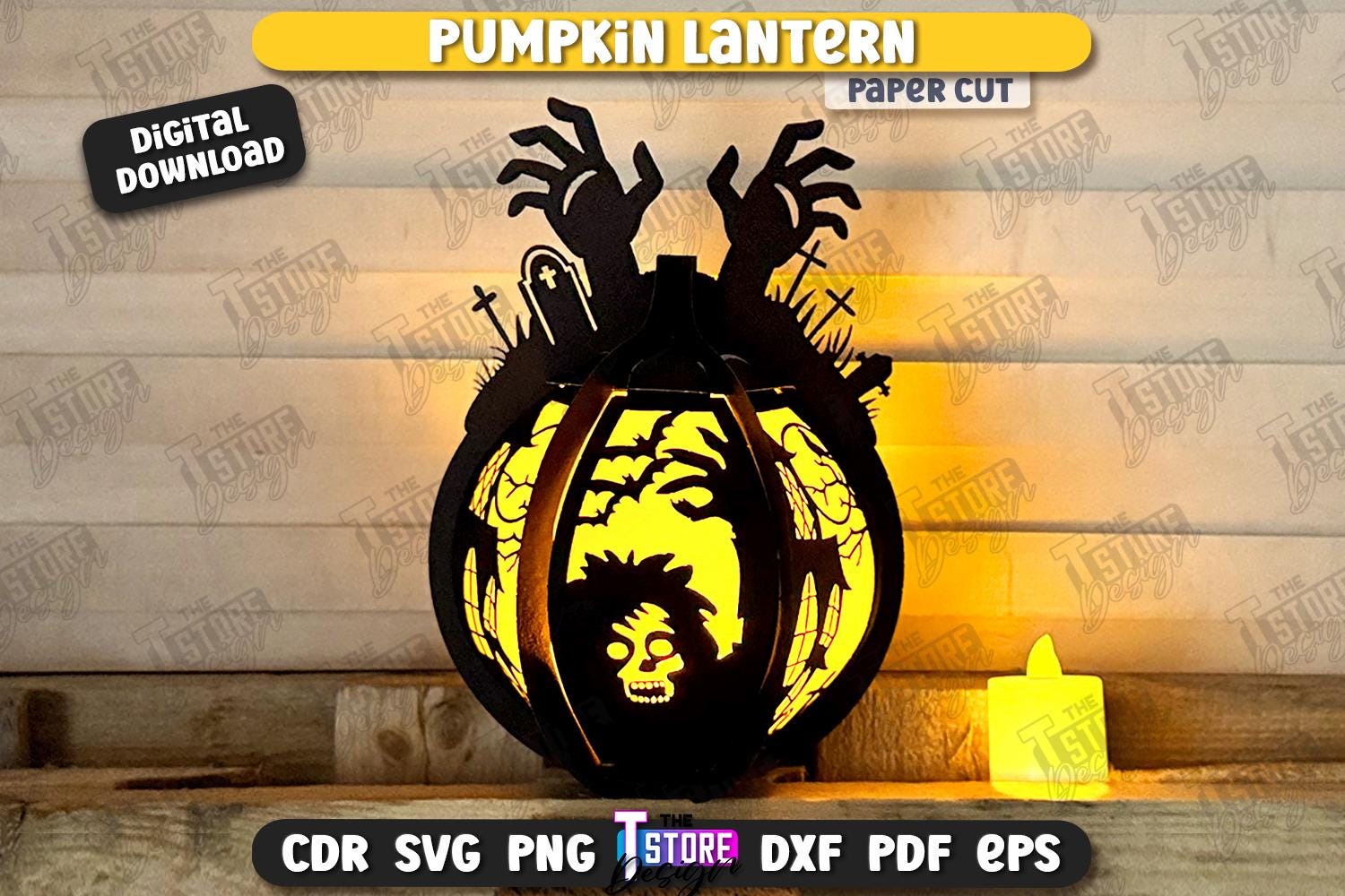 3d Pumpkin lantern paper cut, Halloween lantern paper cut svg, scary light box papercut, 3d round lantern, spooky pumpkin shadowbox papercut