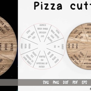 Pizza Cutter Laser Cut / Diseño SVG de cocina / Archivos de corte láser / Juego de mesa de pizza imagen 3