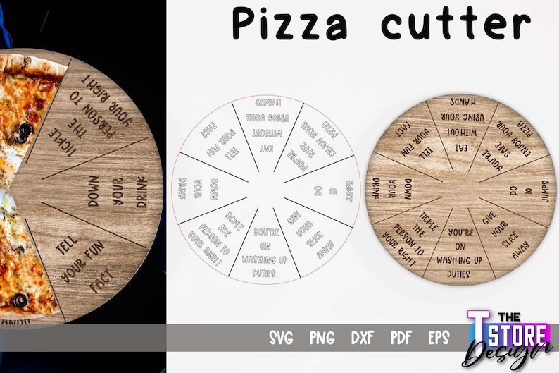 Pizza Cutter Laser Cut / Diseño SVG de cocina / Archivos de corte láser / Juego de mesa de pizza imagen 3