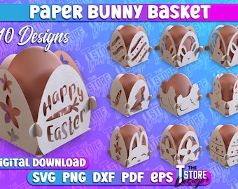 Easter Bunny Egg Holder Papercut, Happy Easter Egg Holder Design, Easter Bunny Single Egg Holder, Egg Holder Papercut, Bunny Paper Design