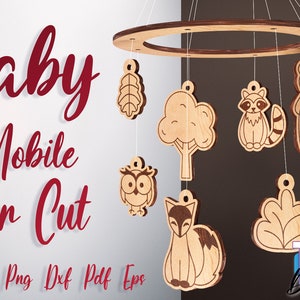 Baby Mobile SVG Laser Cut Bundle Baby Mobile SVG Design Laser Cut Files image 7