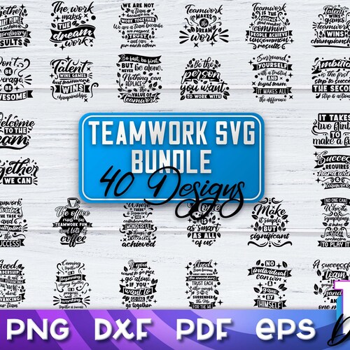 Teamwork Quotes SVG Bundle Leadership Svg Team Design - Etsy