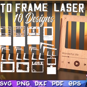 Photo Frame Laser Cut SVG Bundle | Photo Frame SVG Design | Laser Cut Files | CNC Files