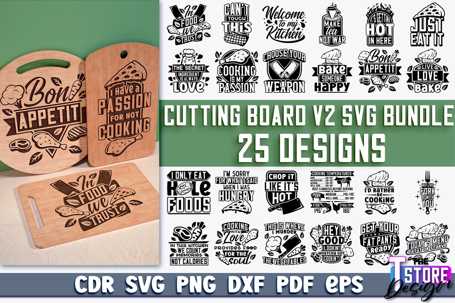 Cutting Board SVG Bundle Kitchen Quotes SVG (2742114)