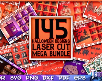 Halloween enorme mega paquete de corte láser / archivos CNC de Halloween / paquete de mega grabado espeluznante