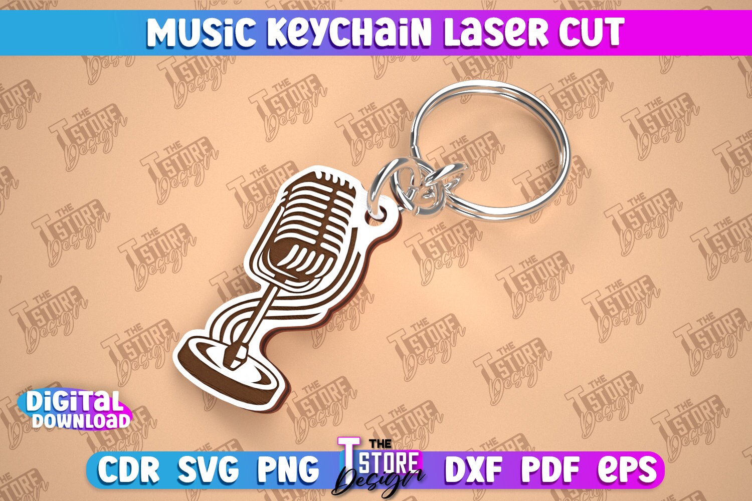 Music Keychain Laser Cut, Musical Wooden Keyring, Personalized Song ...