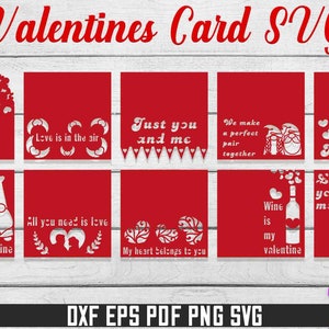 Valentinstag Cricut Karte SVG Bundle | Liebe Scherenschnitt SVG Bundle | Valentine Zitate Design