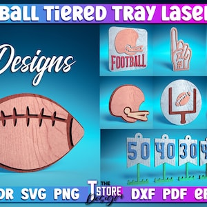 Voetbal gelaagde lade laser gesneden SVG bundel | Sport gelaagde lade SVG ontwerp | Lasergesneden bestanden