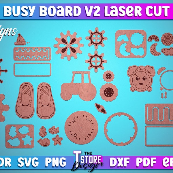 Busy Board Laser Cut Bundle  | Baby Gamer Laser Design | Laser Cut SVG Bundle | CNC Files v.2