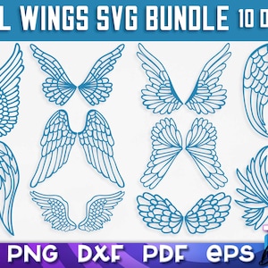 Angel Wings SVG Diseño / Angel Wings SVG / Angel Wings Diseño / Día de San Valentín SVG / Navidad Angel Wings Cut File