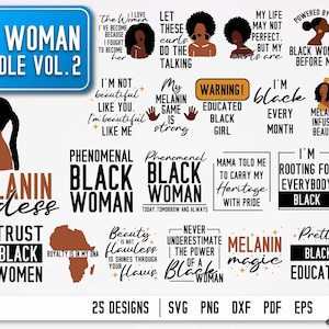 Black Woman SVG Bundle | Women Power SVG | Strong Women Quotes v.2