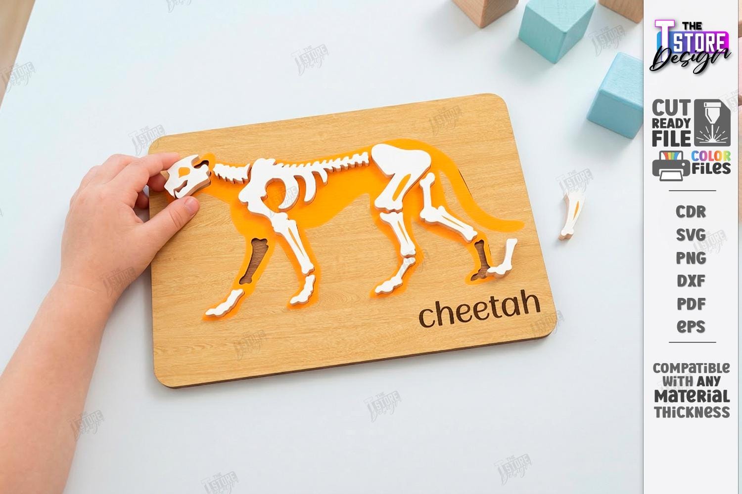 Animal Skeleton Puzzle SVG - Montessori Toy Laser Cut File - Kids ...