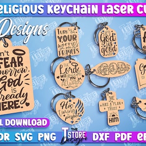 Religieuze sleutelhanger Lasergesneden bestanden | Religieuze geloofsgeschenken | Christelijke sleutelhanger | Religieuze SVG | Geloof gesneden bestanden Svg | Jezus Lasergesneden bestand
