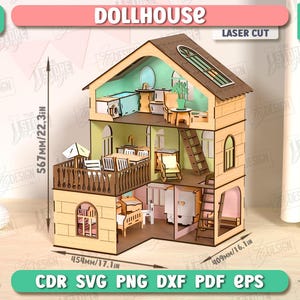 Wooden dollhouse - Etsy 日本