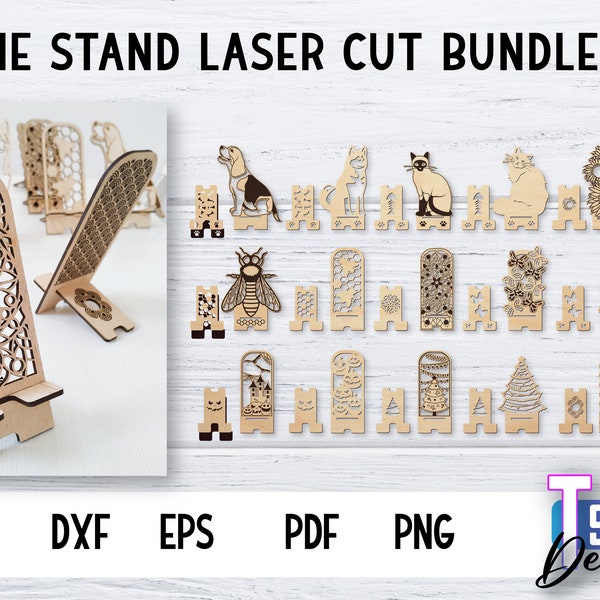 Handyständer Laser Cut SVG | Handyständer SVG Bundle