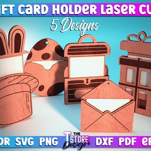 Geschenkkartenhalter Laser Cut SVG Bundle | Kartenhalter SVG Design | Laser Cut Dateien | CNC Dateien