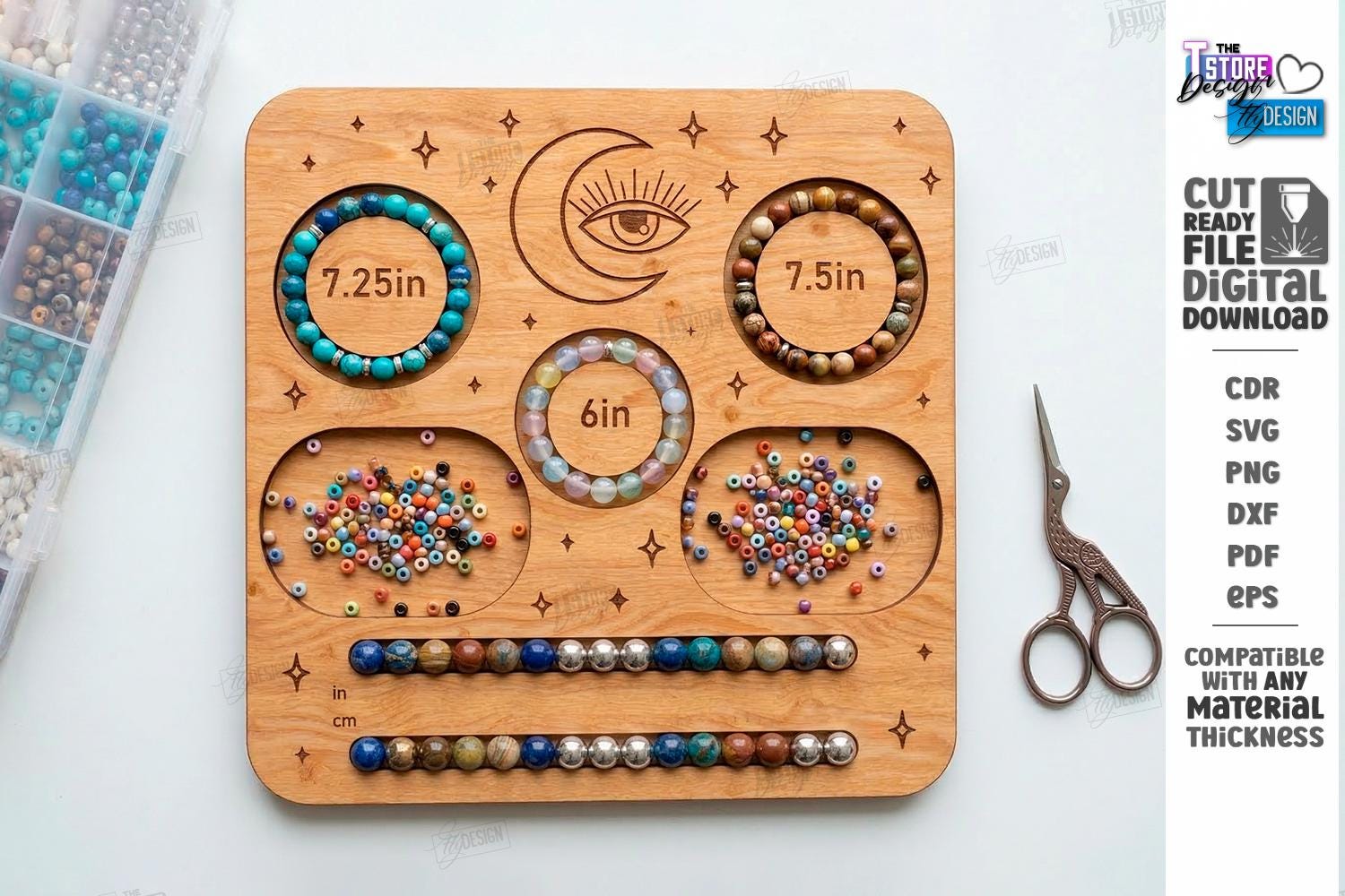 Bead Tray Laser Cut - DIY Bracelet CNC - Jewelry Organizer Board ...