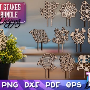 Plant Stakes SVG | Bee Plant Trellis SVG | Laser Cut Files