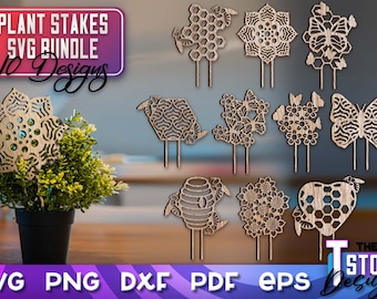 Plant Stakes SVG | Bee Plant Trellis SVG | Laser Cut Files