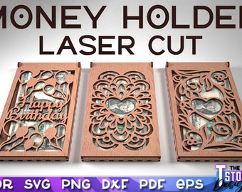 Money Holder Laser Cut SVG Bundle  | Money Holder Laser Cut SVG Design | CNC Files