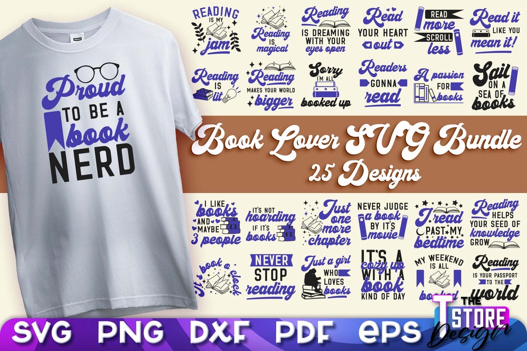 Book Lover SVG Bundle Funny Quotes SVG Reading SVG Bundle V.2 - Etsy ...