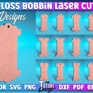 Floss Bobbin Laser Cut Bundle / Floss Bobbin Laser Design / Laser Cut SVG Bundle / CNC Files