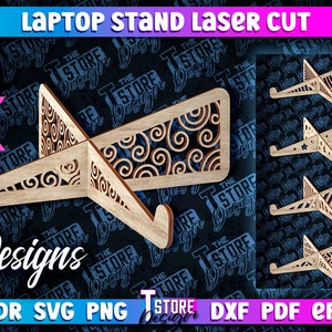 Wooden Laptop Stand Laser Cut | Wooden Computer Holder Design | Laptop Laser Design