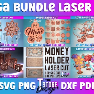 Laser geschnittenes Mega Bundle SVG CNC-Dateien Gravur SVG Bild 5