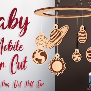 Baby Mobile SVG Laser Cut Bundle Baby Mobile SVG Design Laser Cut Files image 3