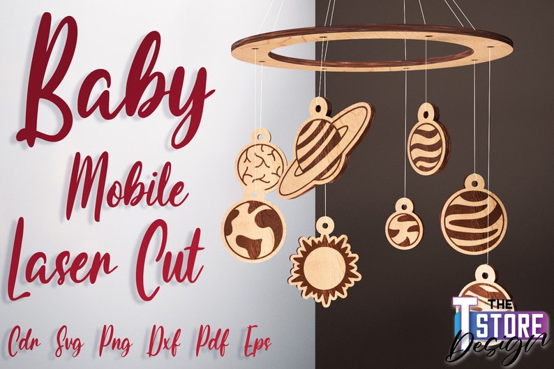 Baby Mobile SVG Laser Cut Bundle Baby Mobile SVG Design Laser Cut Files image 3